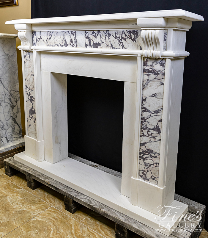 Marble Fireplaces  - A Georgian Style Mantel In Italian Breccia Viola Marble - MFP-2618